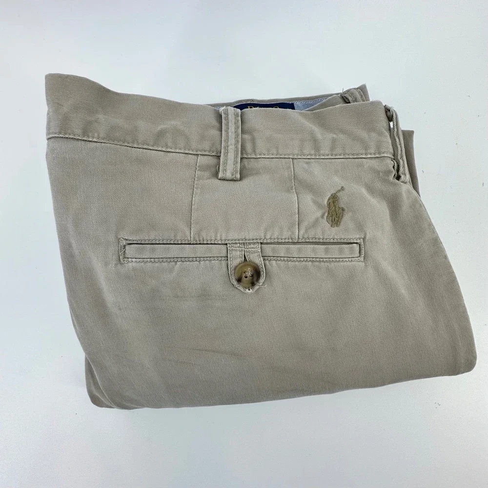 Polo Ralph Lauren Mens Stretch Straight Fit‎ Chino Pants Khaki Tan 36/30 36x30